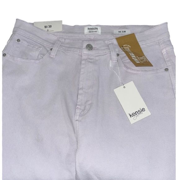 Kensie size 10/30 lilac denim slim fit with raw edge hem NWT - Picture 2 of 14
